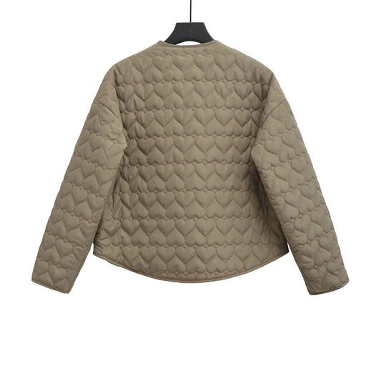 Button-down heart-shaped quilted cotton jacket