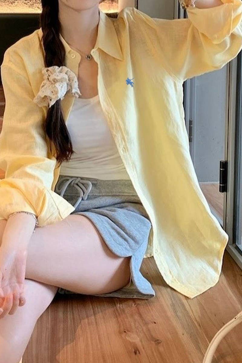 CWTSTL01010_CASUAL LOOSE SOLID LONG SLEEVE SHIRT