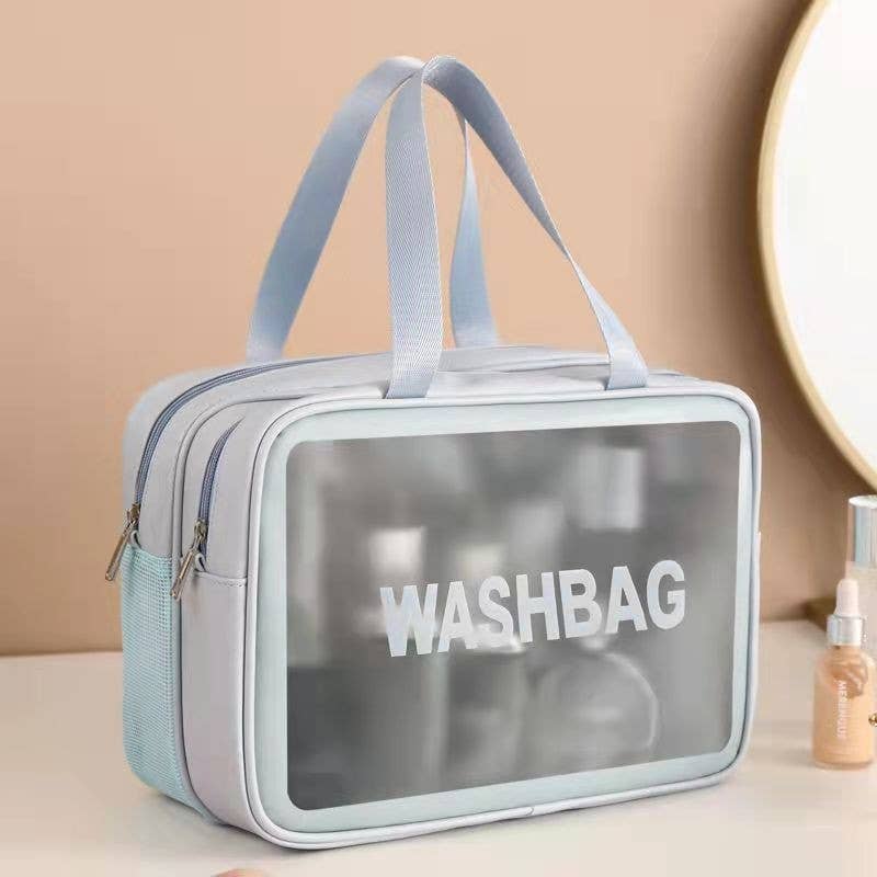 PU dry-wet double-layer separated cosmetic bag