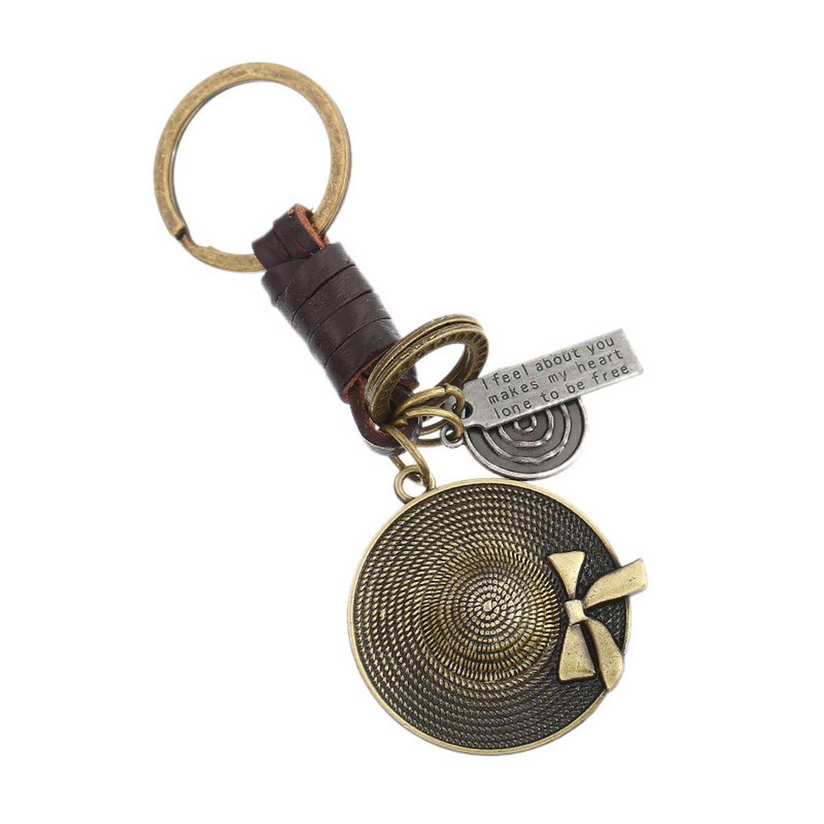 RETRO CREATIVE SMALL GIFT HAT COWHIDE KEYCHAIN_CWMM5033