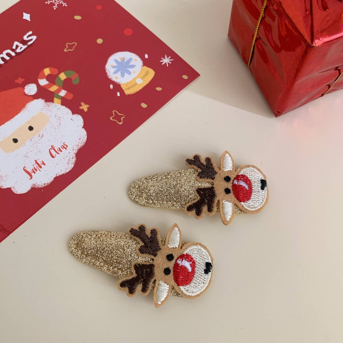 CWAHA07720_CHRISTMAS PLUSH BEAR SANTA HAT HEADBAND