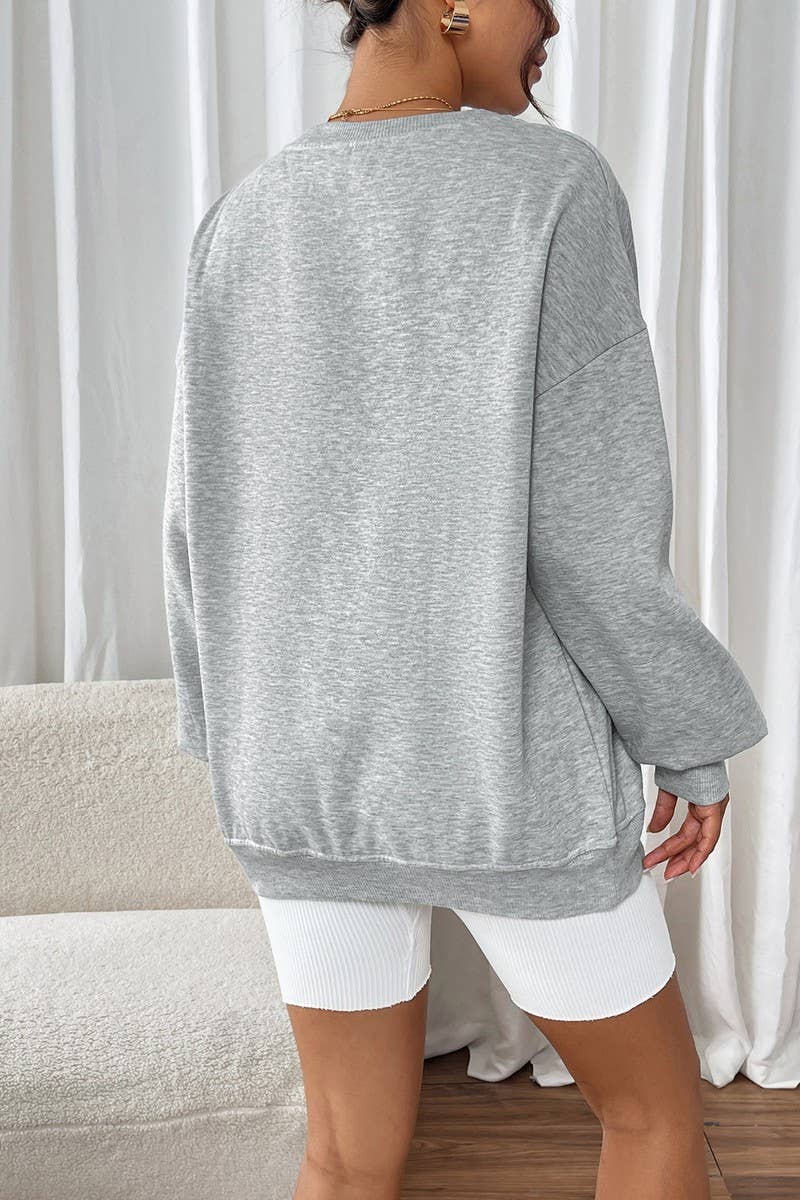 CWTBLL3718_AUTUMN AND WINTER LOOSE CASUAL PULLOVER SWEATSHIR