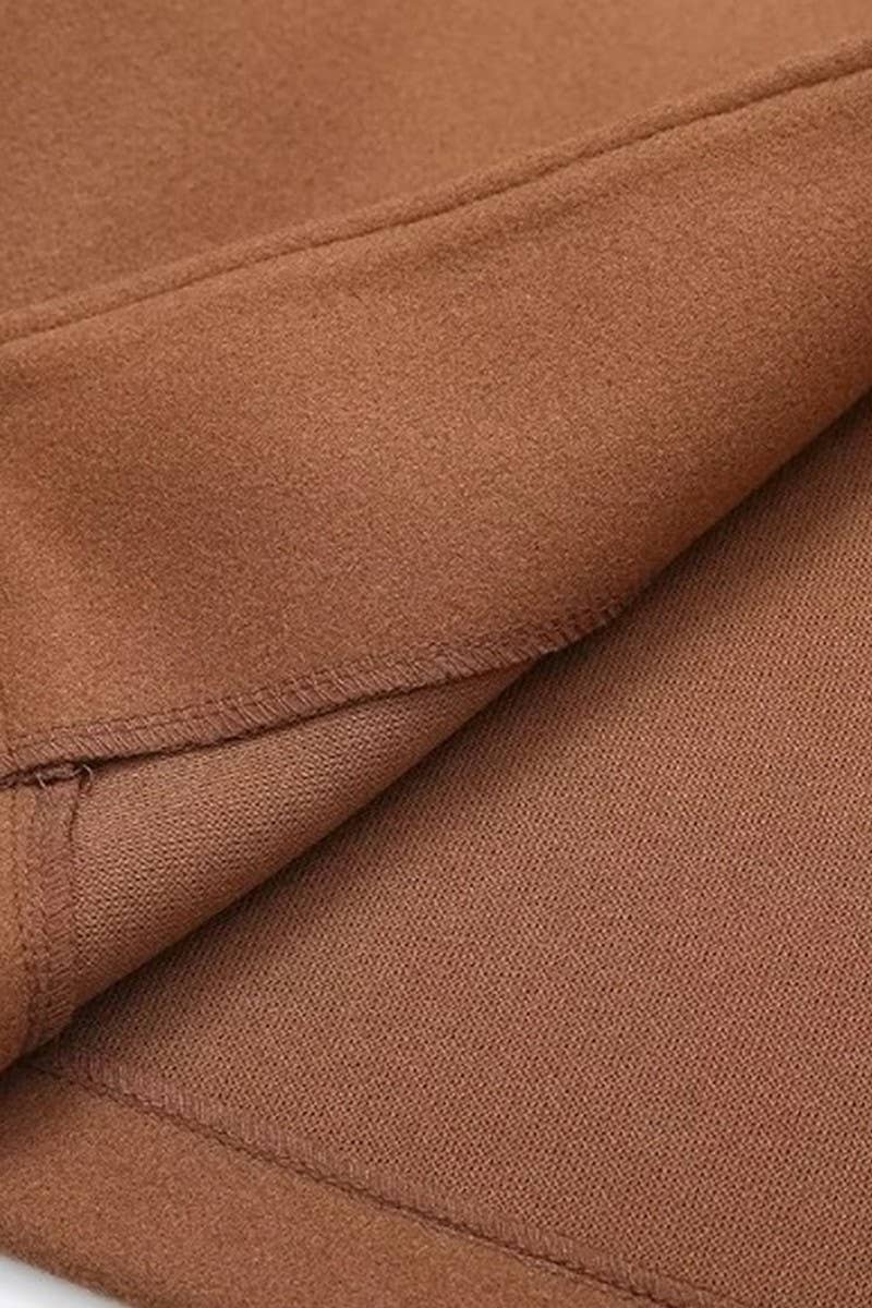 CWOCO1073_SCARF COLLAR LONG SLEEVE LOOSE CASUAL COAT