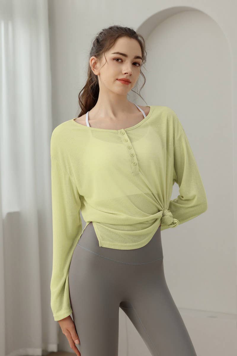 CWTBLL3634_NEW THIN SUN-PROOF LOOSE YOGA CLOTHES