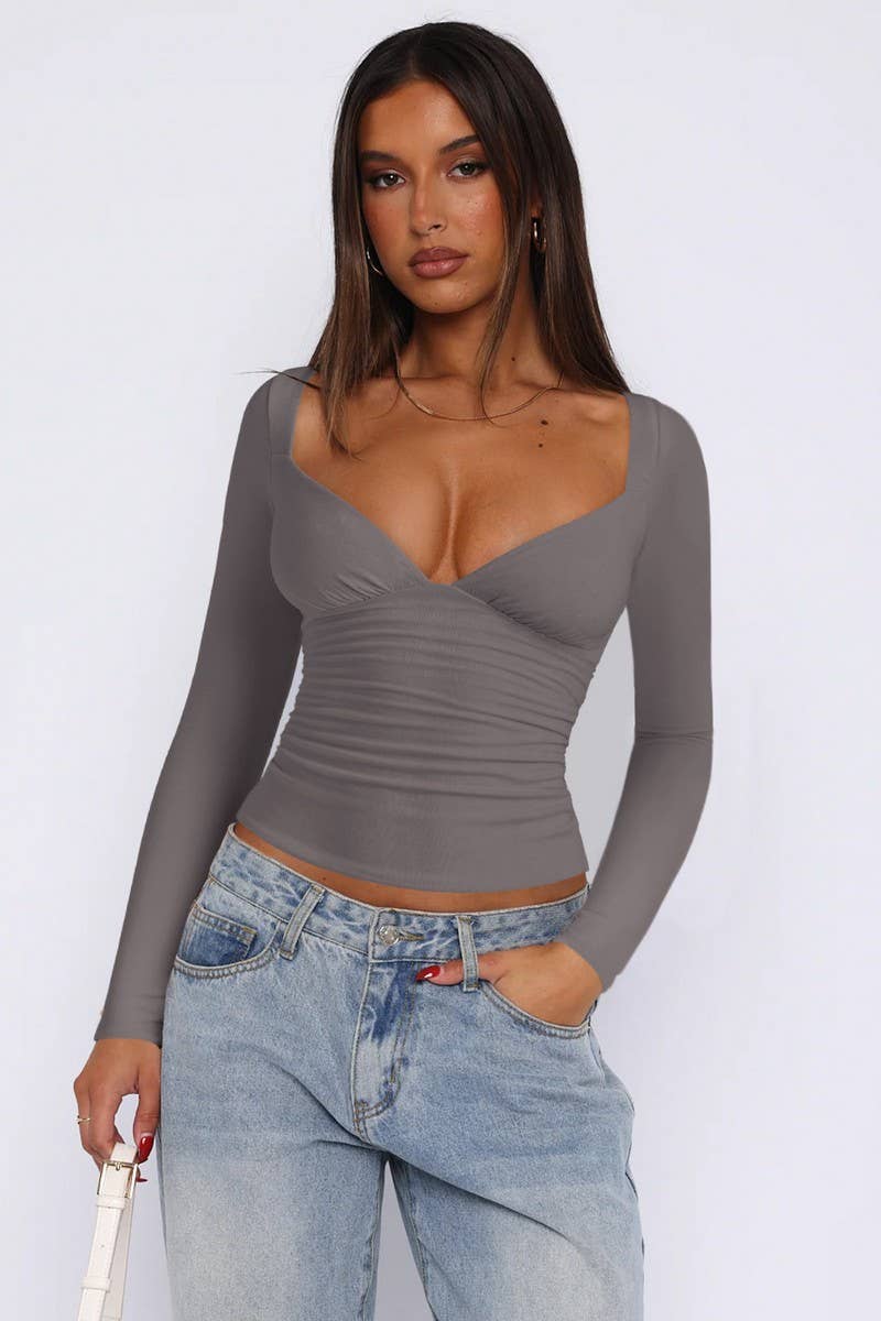 CWTTL2059_SUMMER LIGHT MATURE STYLE SLIM HOT GIRL TOP