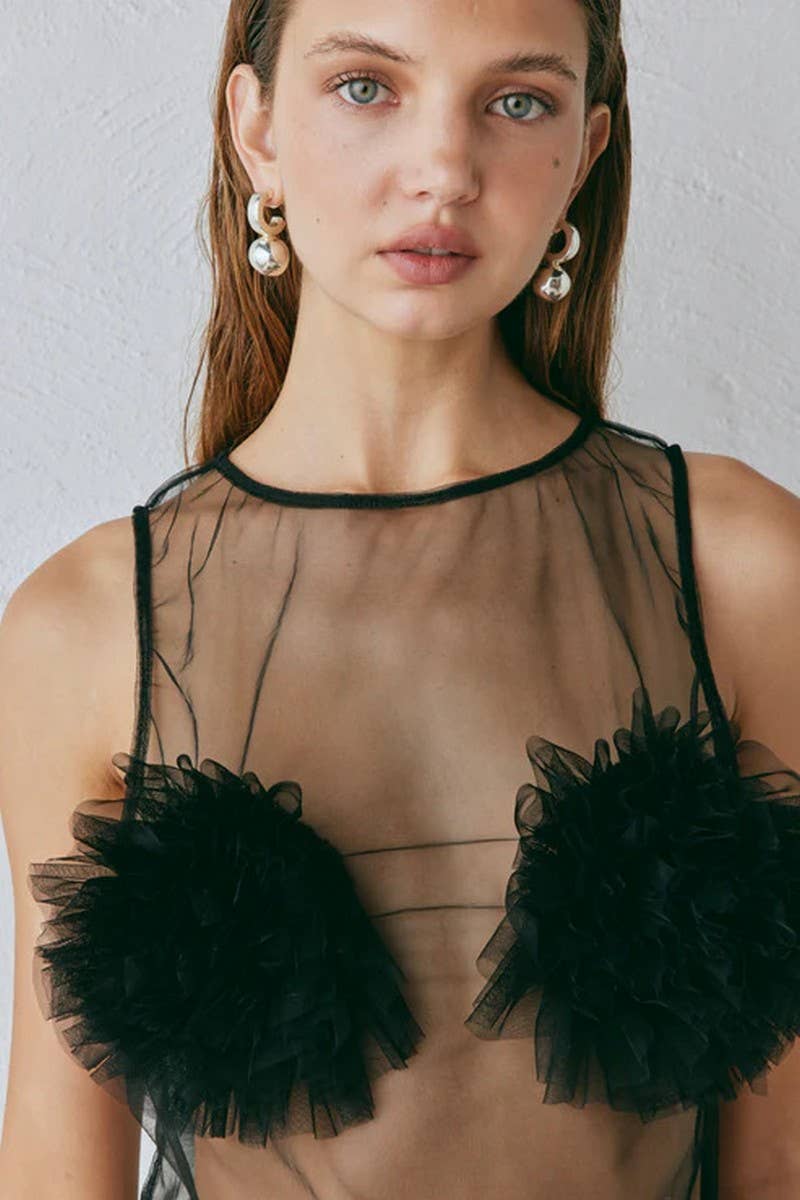 CWTBLSL0788_SEXY MESH SEE-THROUGH CUTOUT CROP TOP