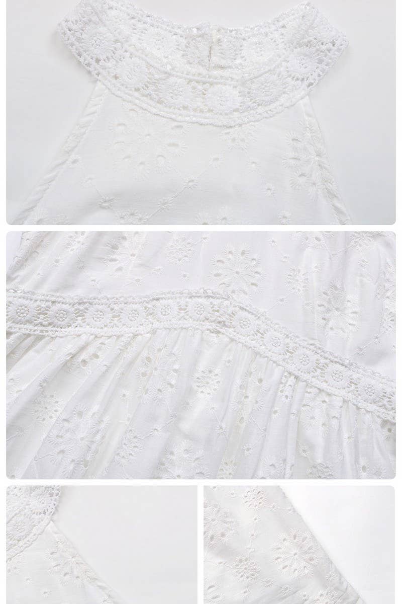 CWDHL0271_SLEEVELESS HALTERNECK WHITE SHORT DRESS