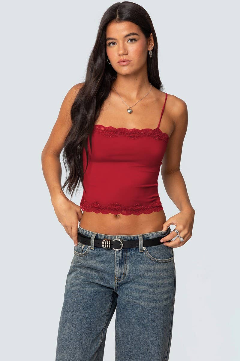 CWTTK0933_LACE TRIM SOLID COLOR CROP CAMI TOP