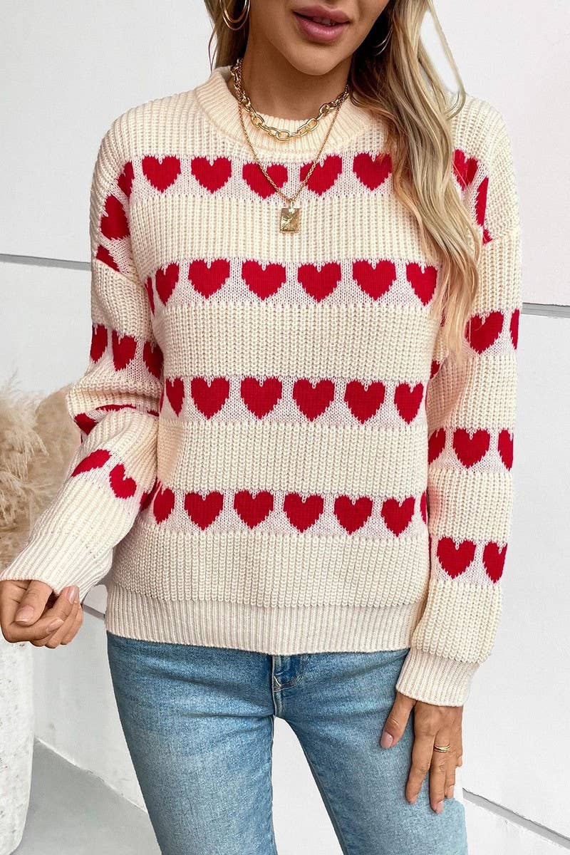 CWOSWL2830_CASUAL HEART PULLOVER KNITTED SWEATER