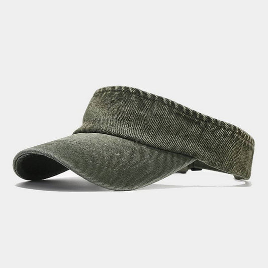 Vintage Denim Visor Cap - Retro Unisex Sports Hat_CWAH3288