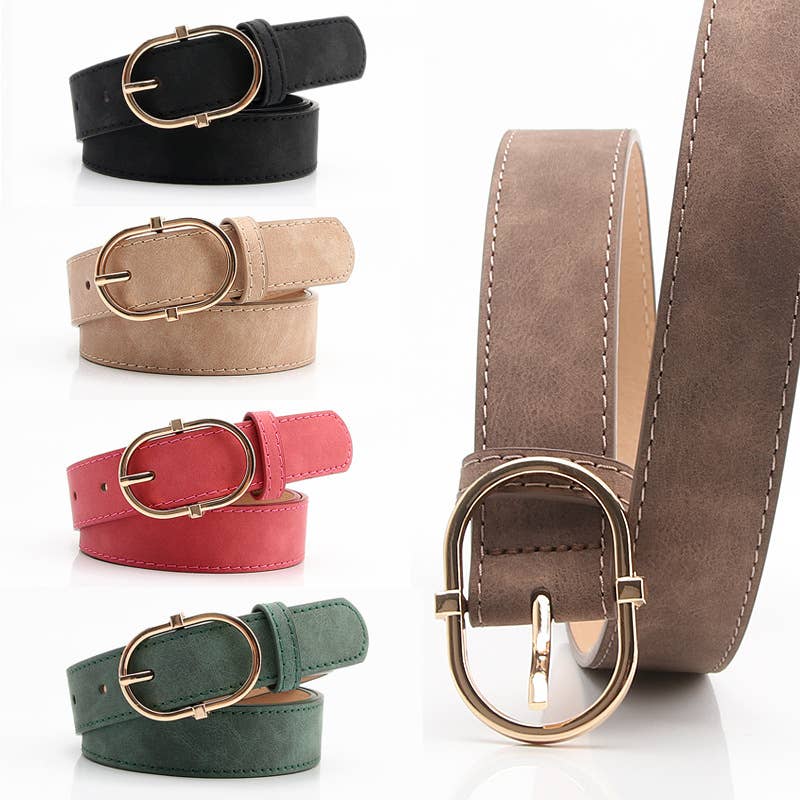 Comfortable jeans belt with alloy pin buckle