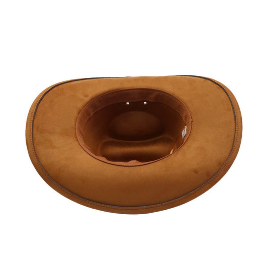 Unisex Soft Suede Western Cowboy Fedora Hat_CWAH04368
