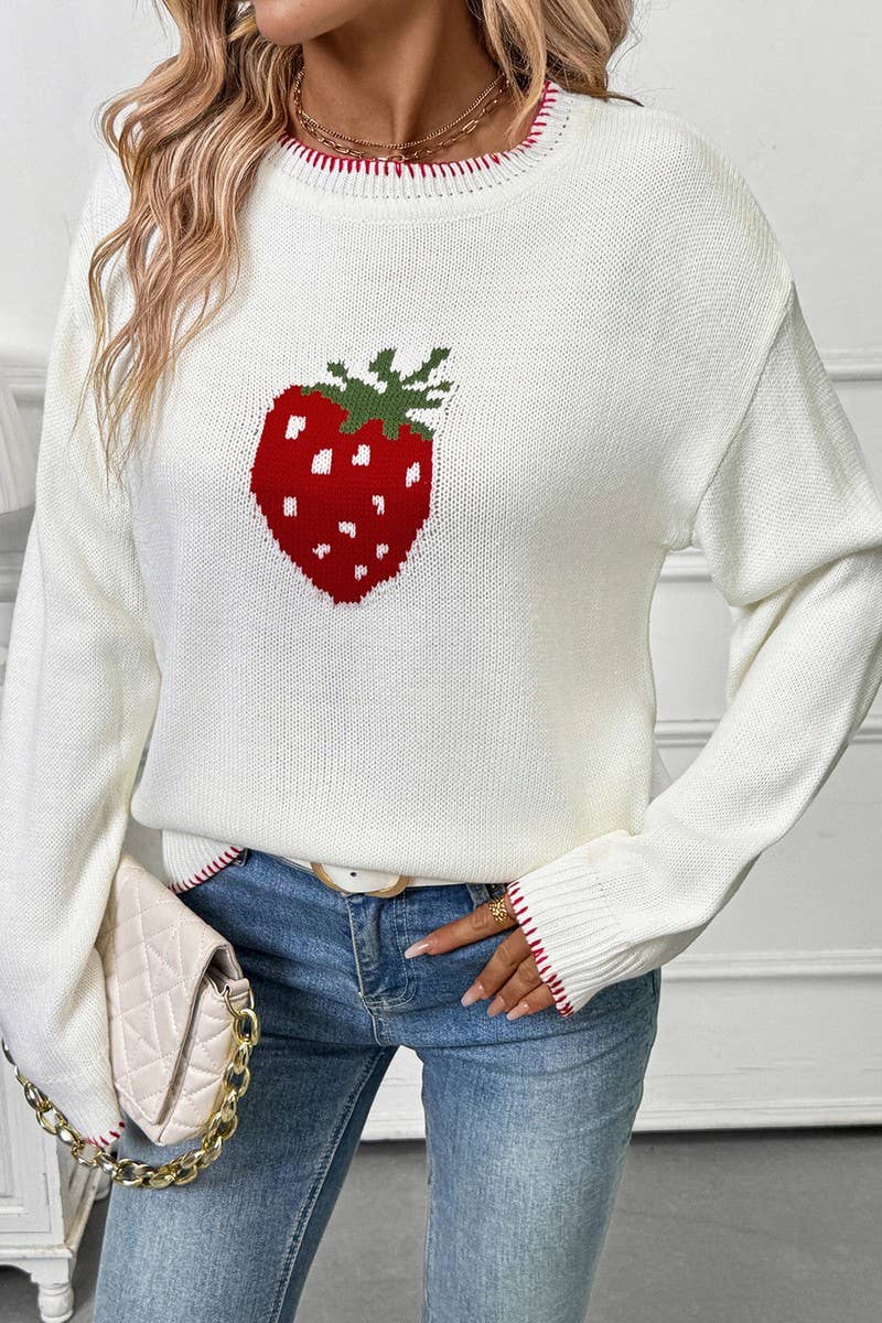 CWOSWL6911_CREW NECK STITCH DETAIL PULLOVER SWEATER