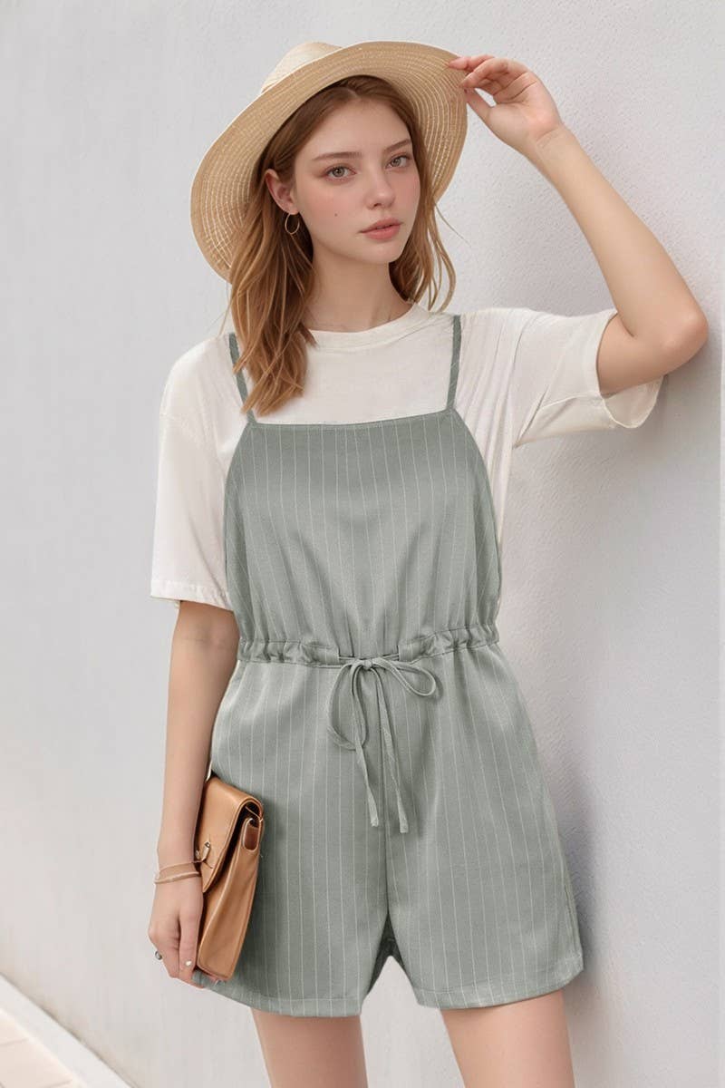 CWSJS1276_CASUAL LOOSE DRAWSTRING STRIPED OVERALLS JUMPSUIT