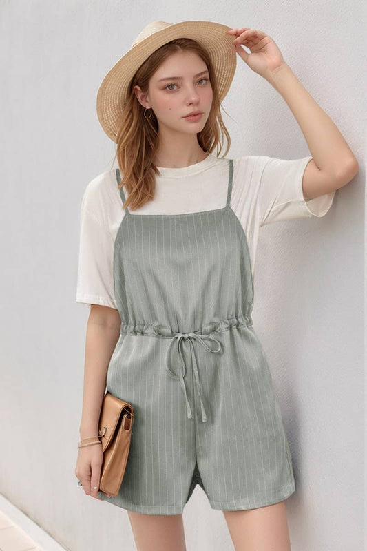 CWSJS1276_CASUAL LOOSE DRAWSTRING STRIPED OVERALLS JUMPSUIT