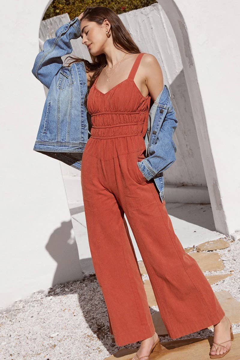 CWSJS1078_SOLID COLOR HOLIDAY SUSPENDER JUMPSUIT