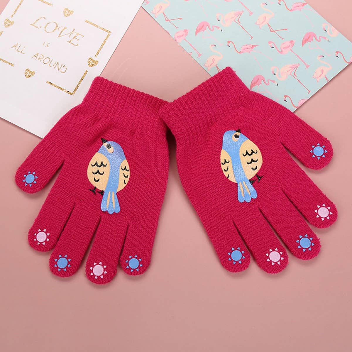 CWAG00569_KIDS WARM KNIT ANIMAL GLOVES FOR BOYS GIRLS