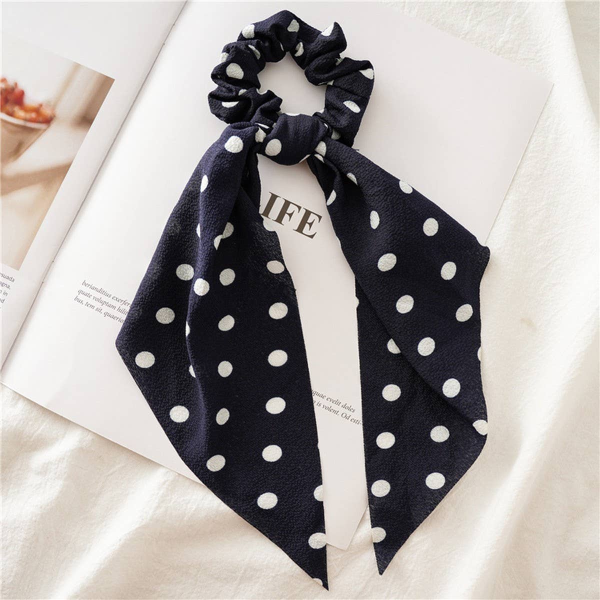 LONG FLORAL FABRIC RIBBON HAIRBAND HAIRACCESSORIES