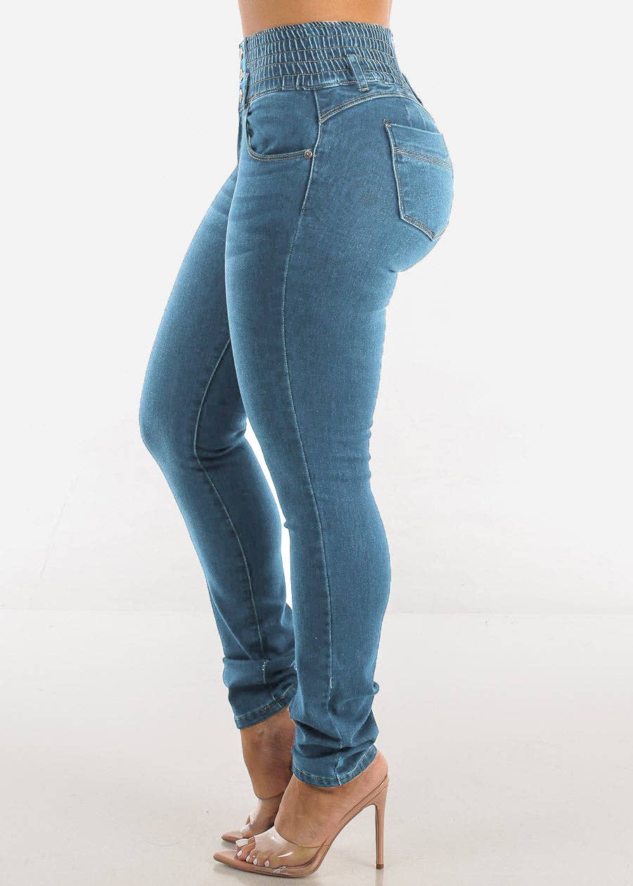 Breasted pencil pants slim wash skinny jeans