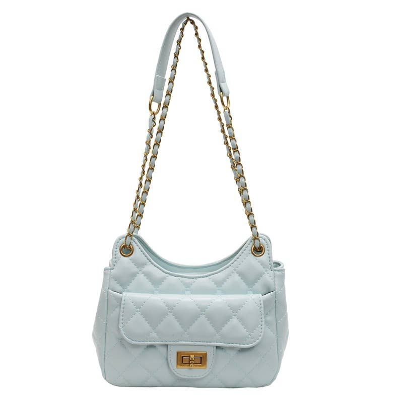 Diamond-shaped chain underarm bag