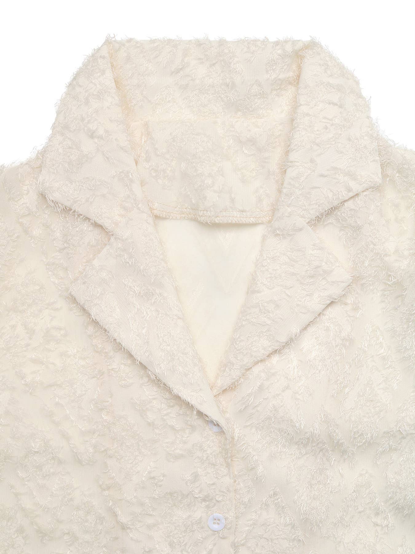 Diamond-patterned suit collar long-sleeved shirt