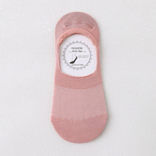 WOMEN'S SOLID COLOR HOLLOW MESH BOAT SOCKS