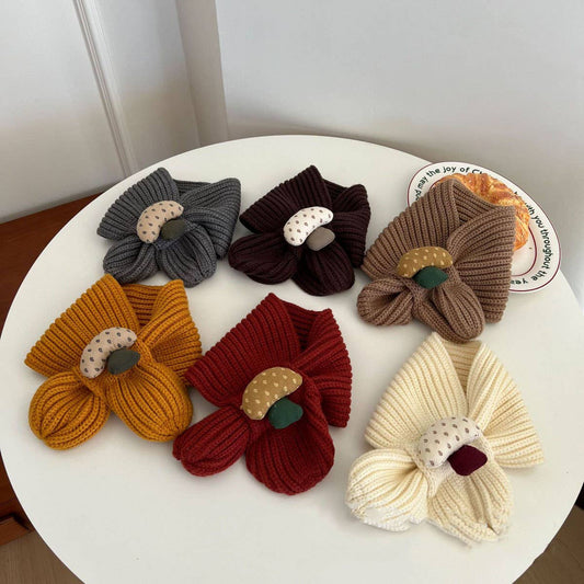 Cute Mushroom Knit Scarf ? Winter Warmth for Kids