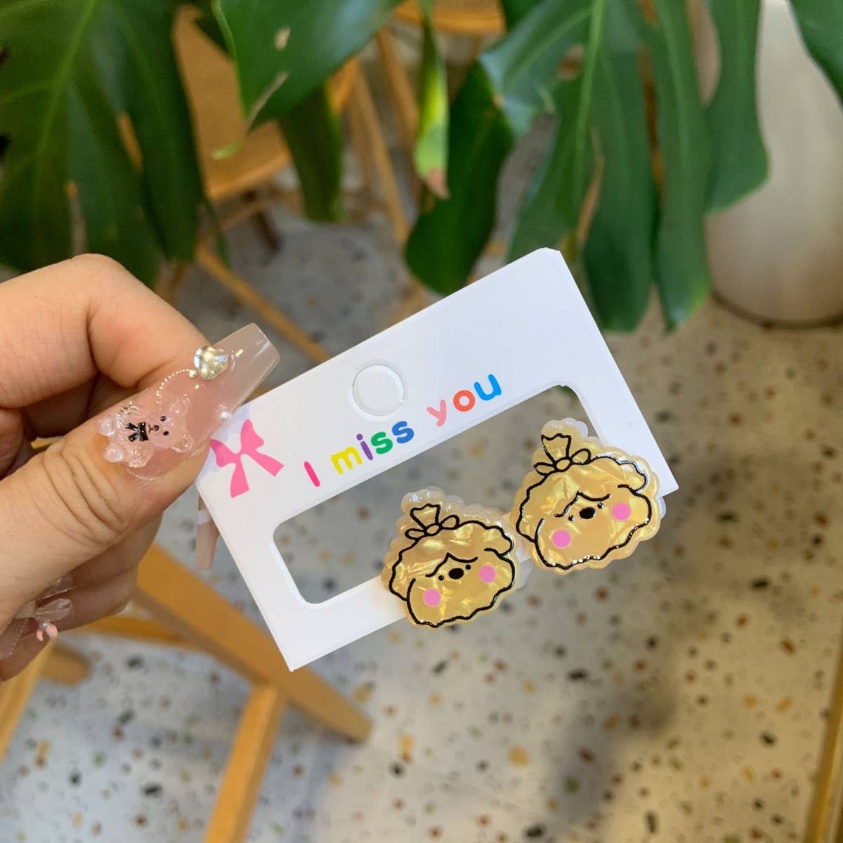 CWAHA4457_GIRL PUPPY BEAR CUTE CARTOON HAIRPIN