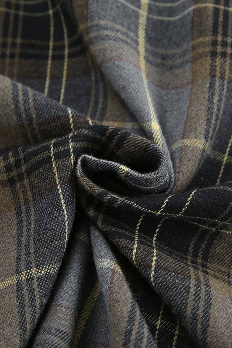 CWTBLL00566_CASUAL LOOSE PLAID LONG-SLEEVED SHIRT TOP JACKET