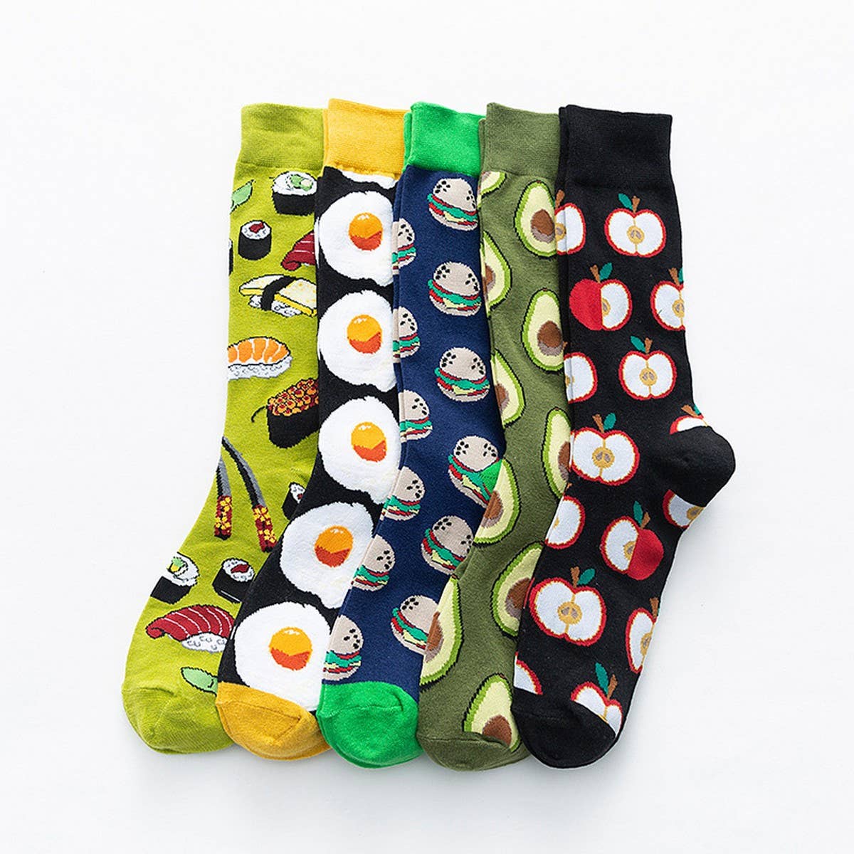 CWMS02733_COLORFUL CREW SOCKS CASUAL SPRING FALL WINTER