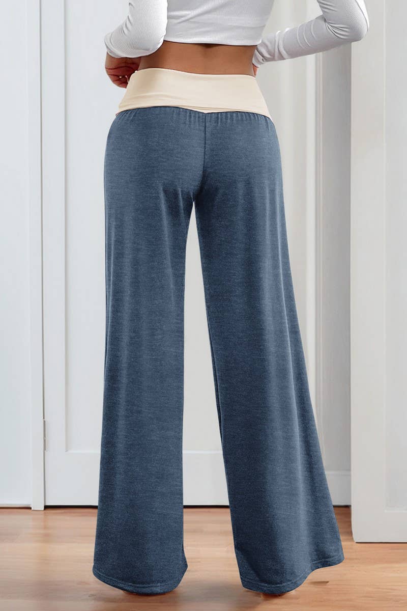 CWBLP00933_LOW WAIST COLORBLOCK WIDE LEG TRACK PANTS