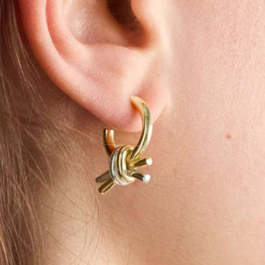 Fashionable Gold Hoop Braid Earrings