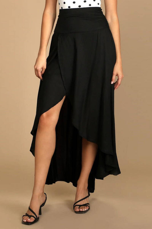 CWBLS0653_SUMMER ELEGANT DRAPE SLIT SKIRT