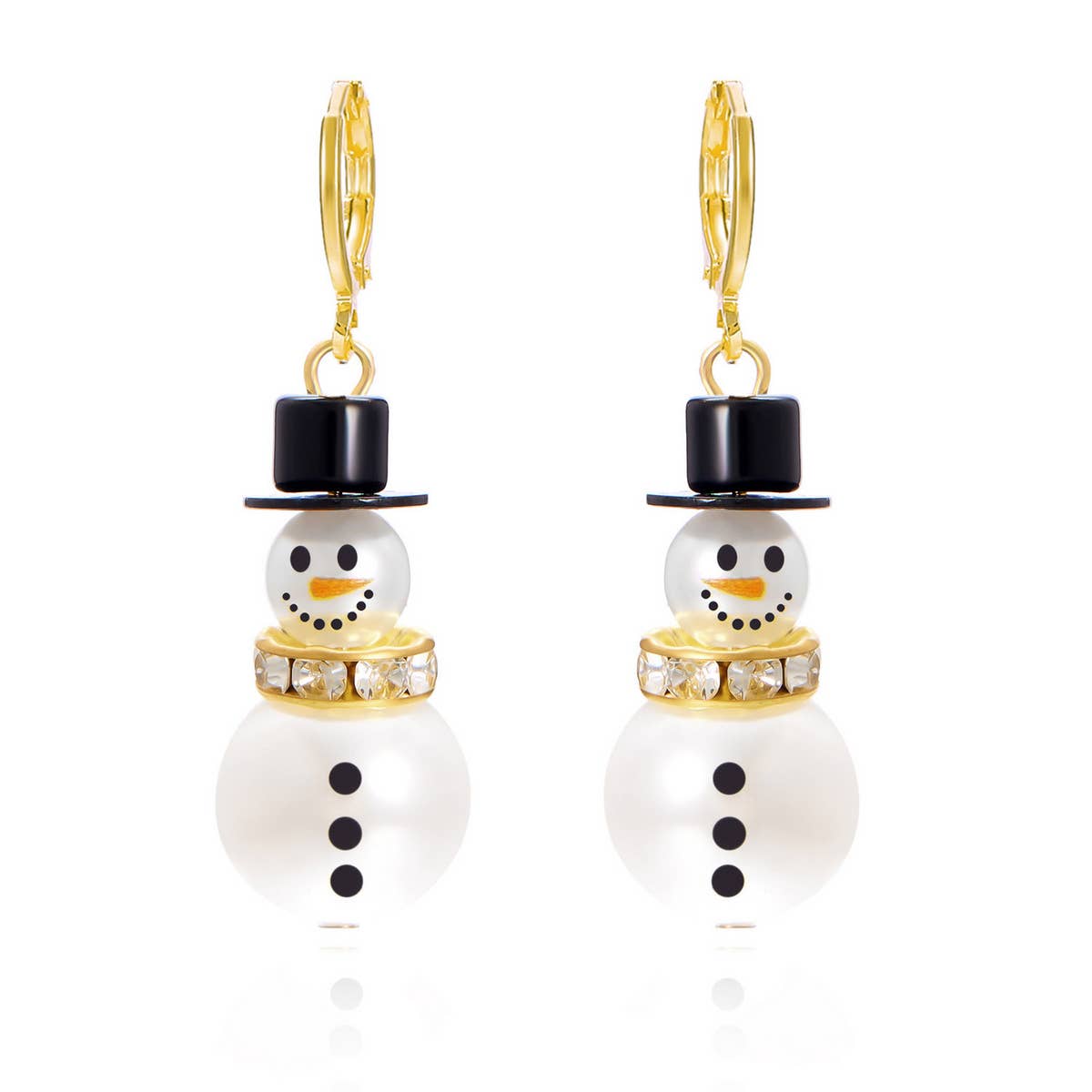 NEW CHRISTMAS DIAMOND SNOWFLAKE PEARL EARRINGS