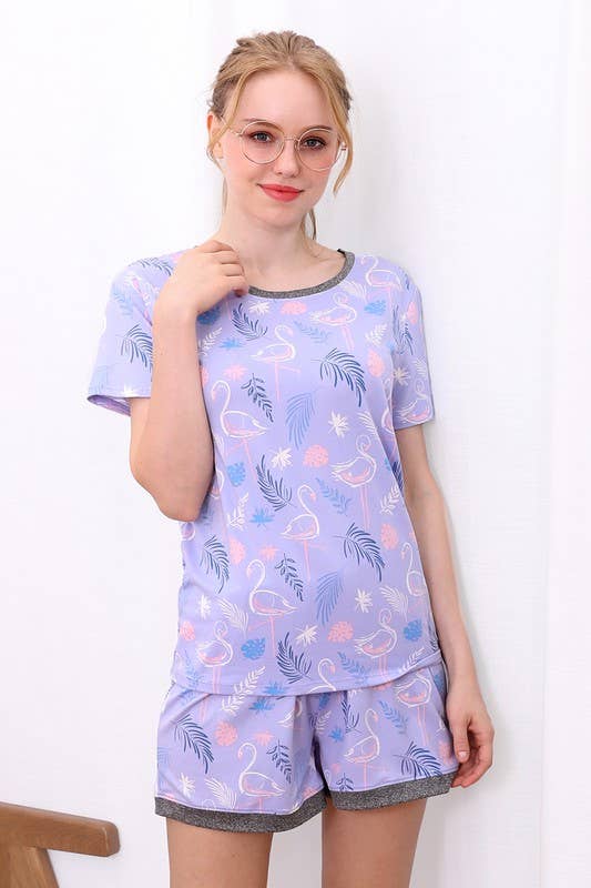 CWSPJ031_SHORT SLEEVE TOP WITH SHORTS PAJAMA SET
