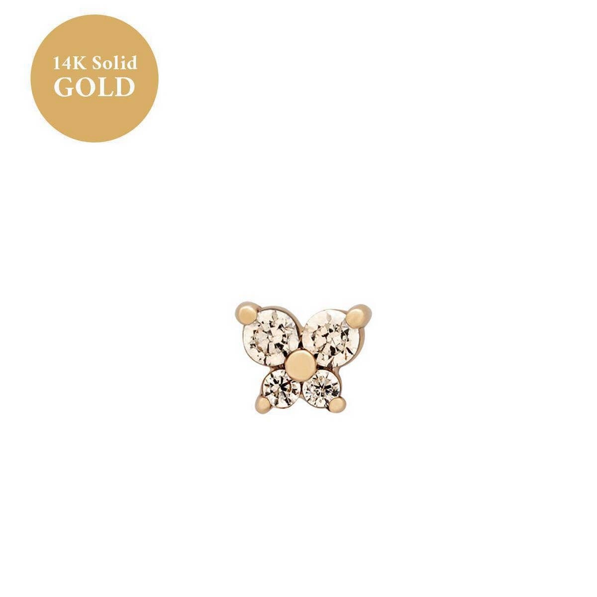 Twelve-stone butterfly earrings for women