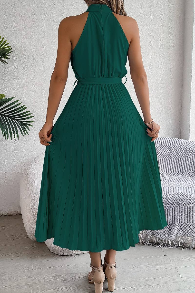 CWDMD2687_SUMMER SLEEVELESS SKIRT WITH WAIST PLEATED