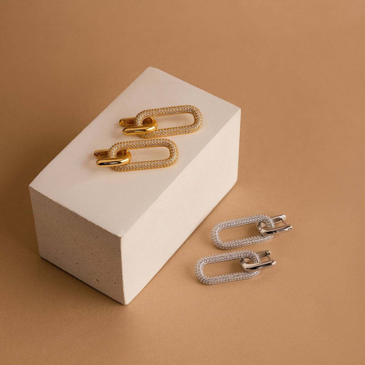 High-end micro-inlaid zircon pendant earrings