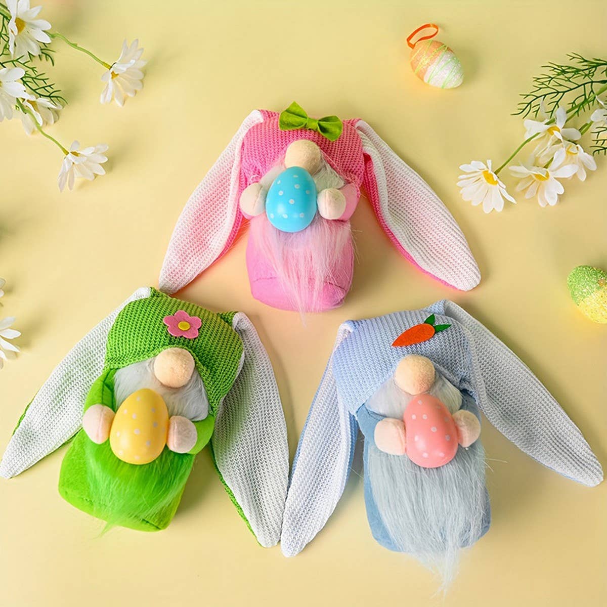 EASTER LONG-EARED BUNNY FACELESS DOLL FIGURINE