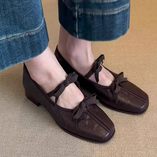 Lambskin Ballet Flats with Bow Detail