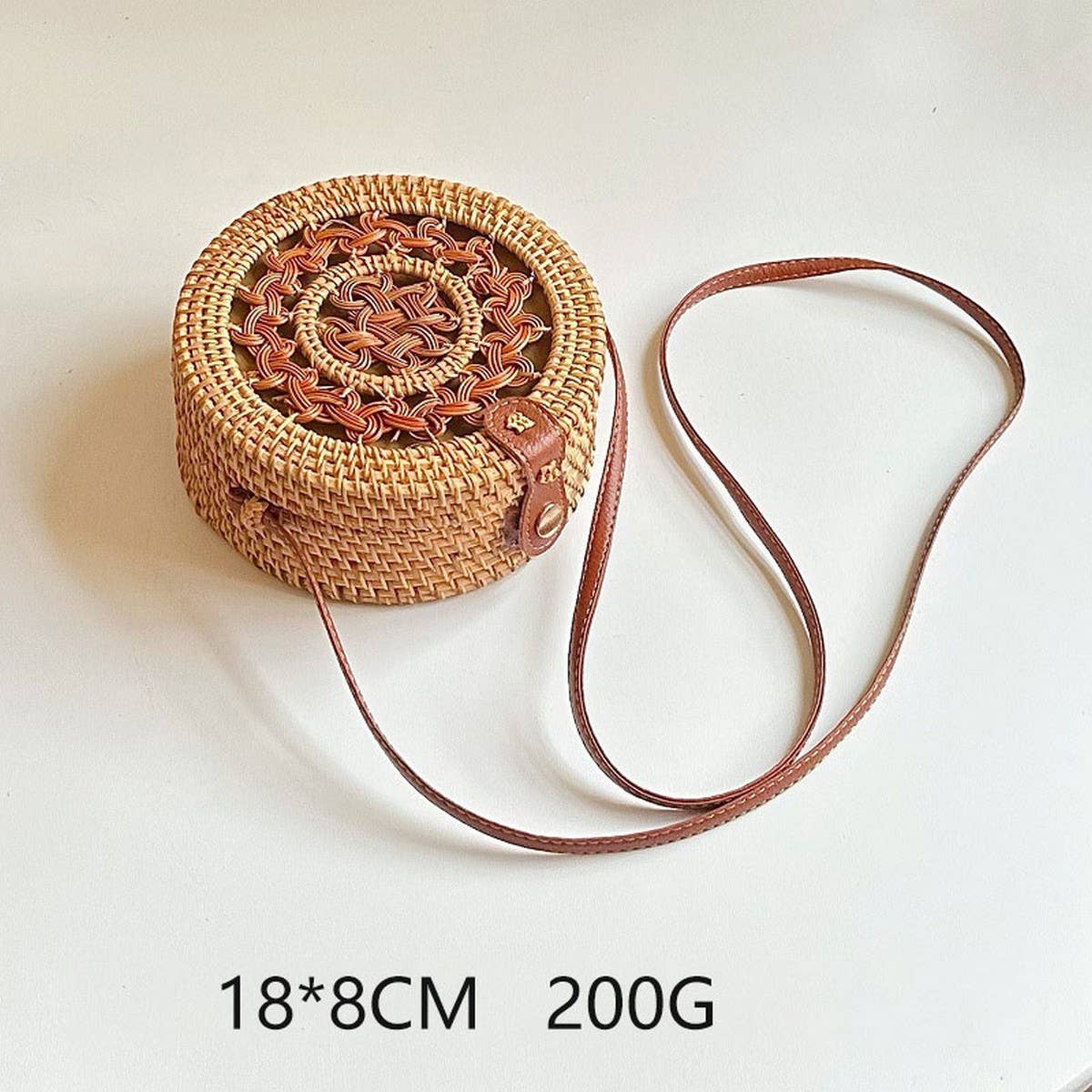 VINTAGE AUTUMN RATTAN SHOULDER CROSSBODY BAG