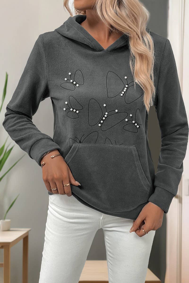 CWOHOL1109_AUTUMN AND WINTER CASUAL PULLOVER HOODED TOP