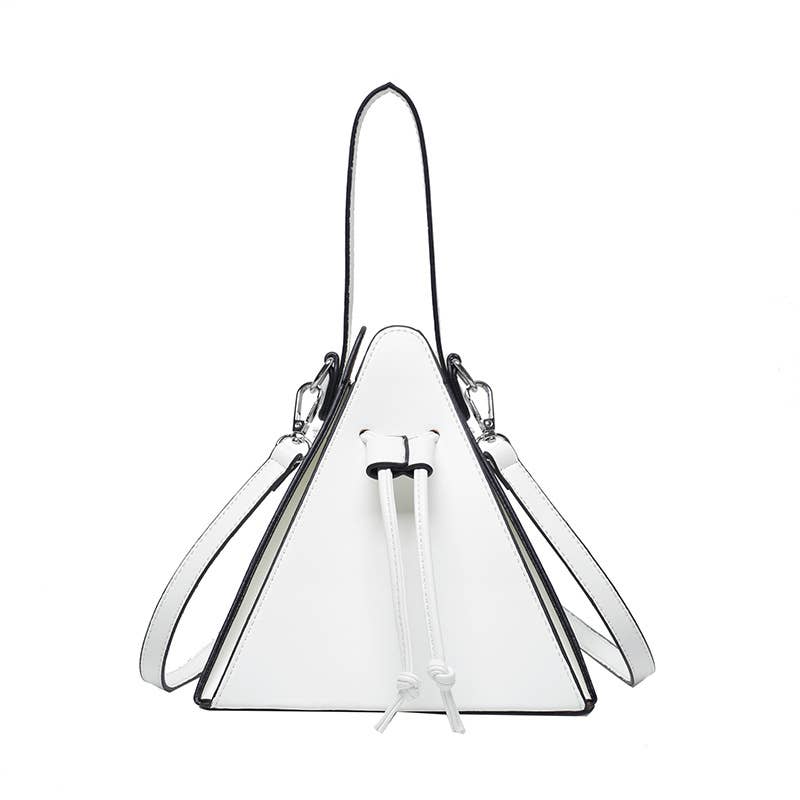 Candy-colored hand-held crossbody triangular bag
