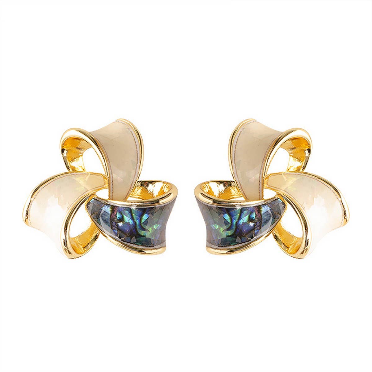 OIL-DRIP ENAMEL MOSQUITO COIL EARRINGS_CWMM4283