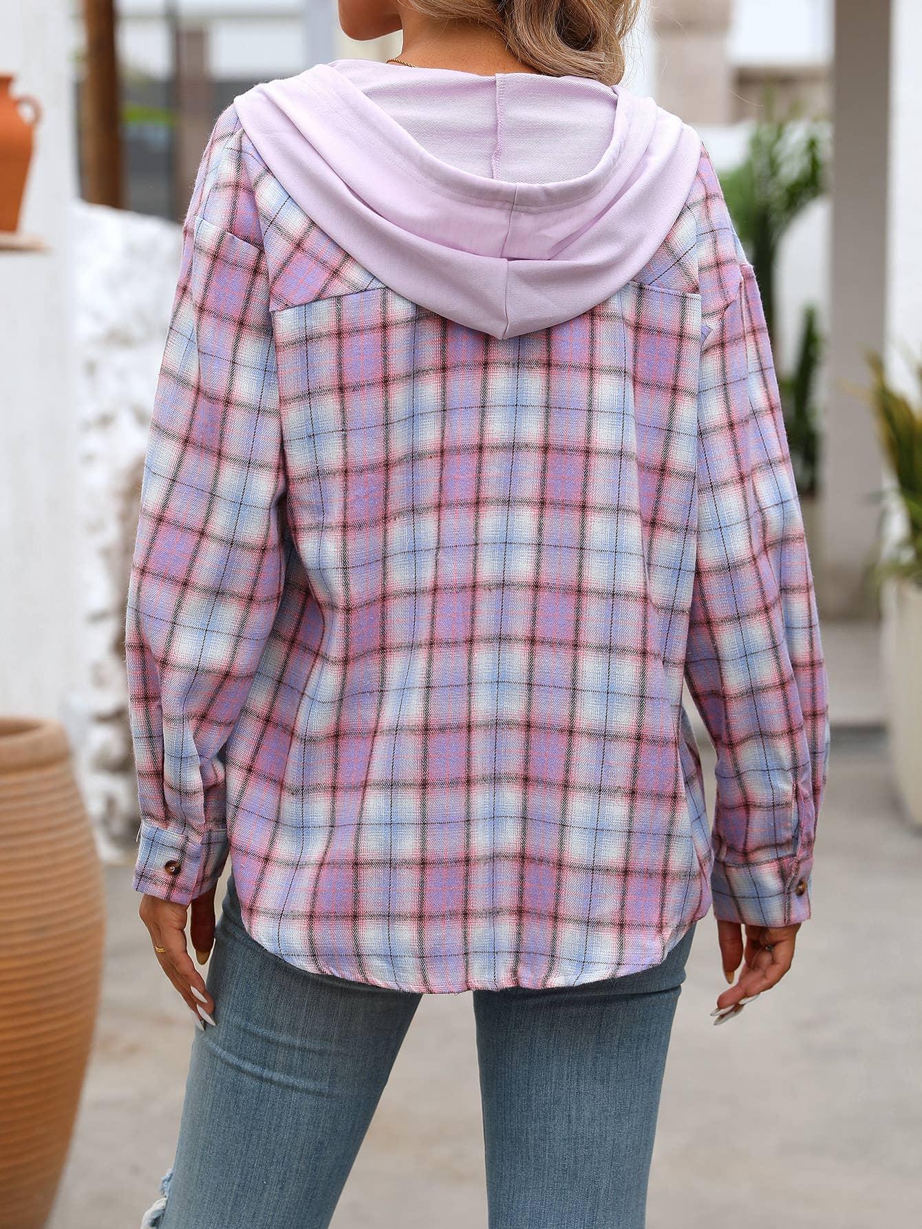 CASUAL FASHION OVERSIZE PLAID SHIRT