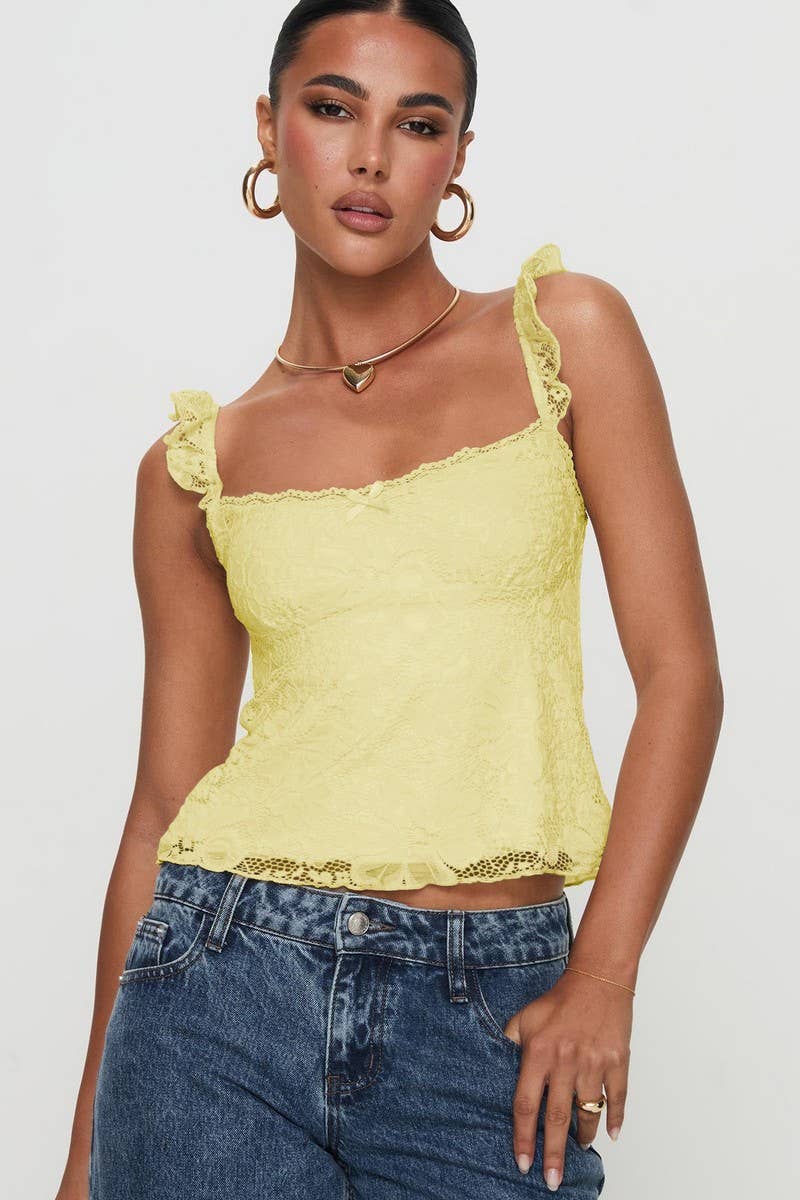 CWTTK0934_SOLID COLOR SEXY LACE PANEL CAMI TOP