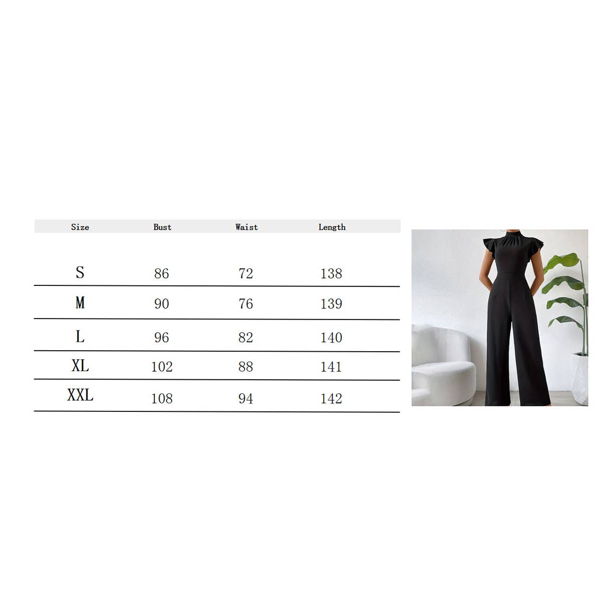 Broad-leg stand-up collar draped sleeves jumpsuit