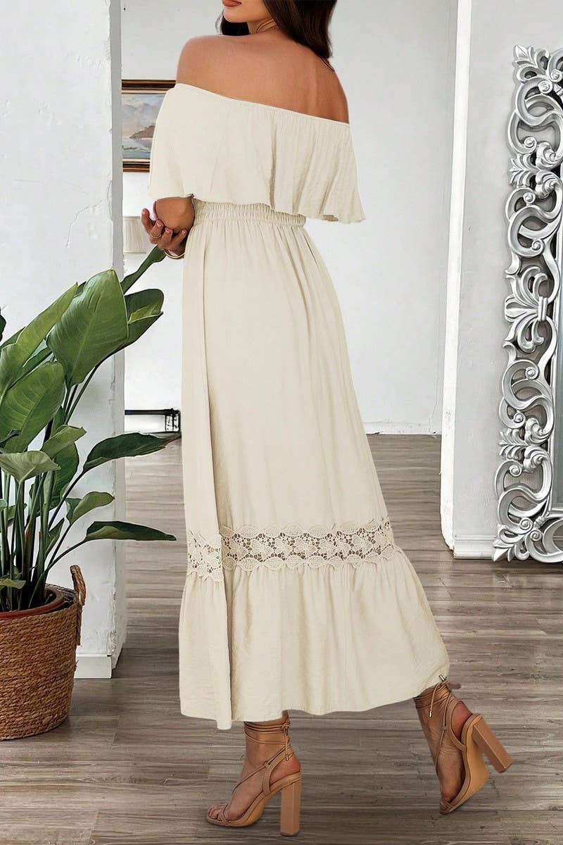 CWDMD5338_SUMMER CASUAL STYLE ONE SHOULDER WAIST DRESS