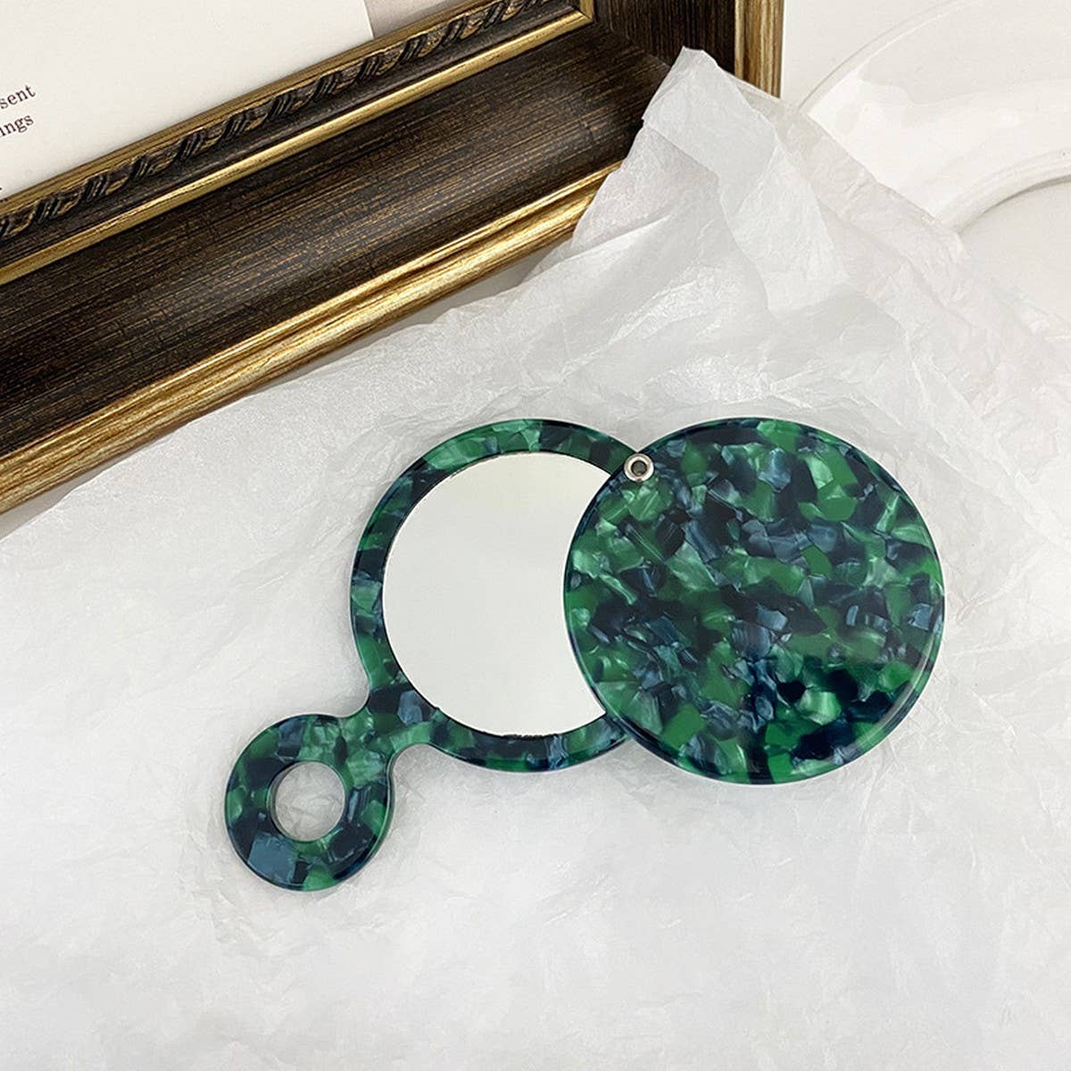 Portable Handheld Round Mirror, Cute Makeup Mirror_CWMM6387