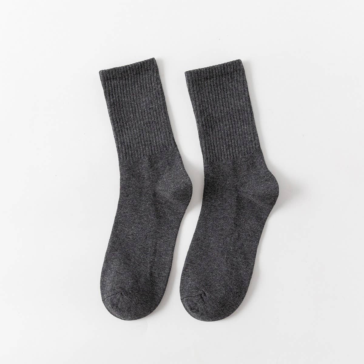 CWMS2511_VERSATILE SOLID COLOR CASUAL MID-CALF SOCKS